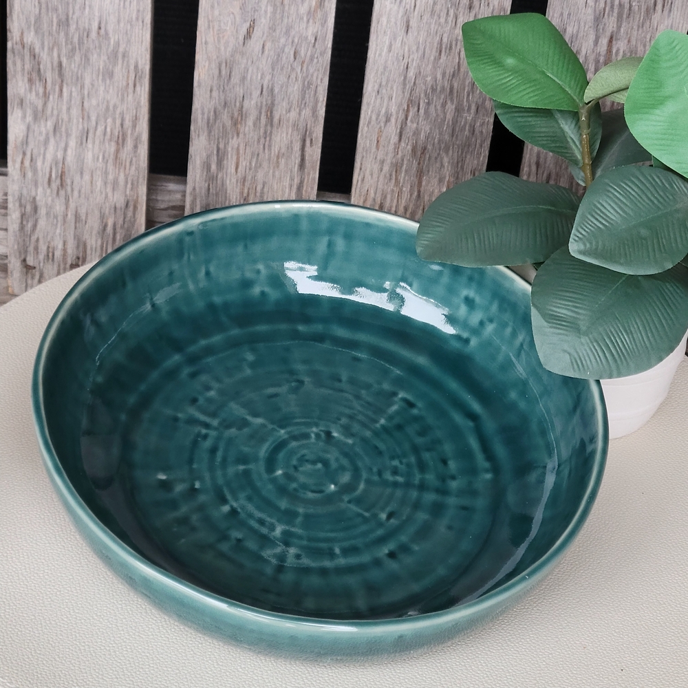World Market Teal Ceramic Bowl
